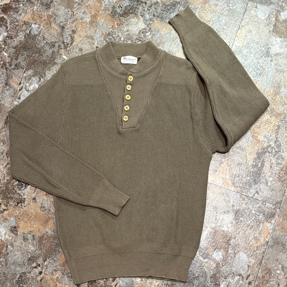 Parker of Vienna Taupe Men's Crewneck Sweater size M
